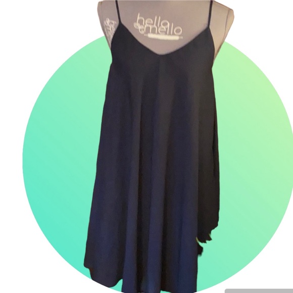 🎈Navy Blue Spaghetti strap asymmetrical swing dress🎈 - Picture 1 of 8